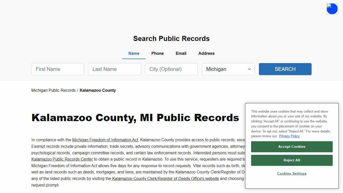 Kalamazoo County, MI Public Court, Arrest and Inmate Records - ThePublicIndex